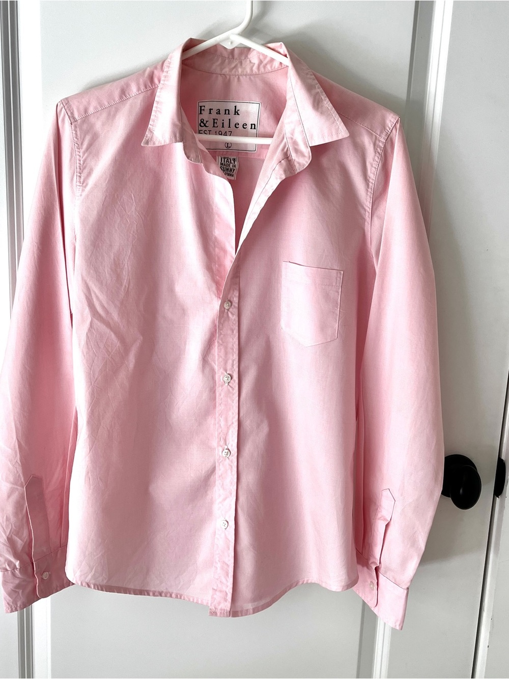 Frank & Eileen Pink Barry Tailored Button Down Shirt 100% Italian Cotton L